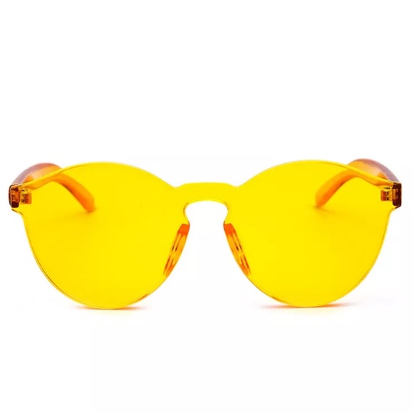 RETRO UNISEX TRANSPARENT FRAMELESS UV SUNGLASSES - Picture 2 of 3